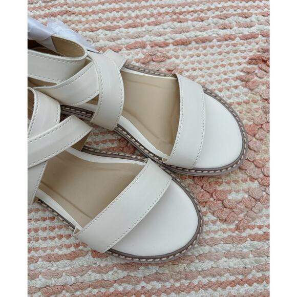 White and Cream Revel Strappy Sandals 6.5 - Picture 4 of 7
